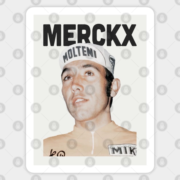 Eddy Merckx ------ Retro Aesthetic Sticker by unknown_pleasures